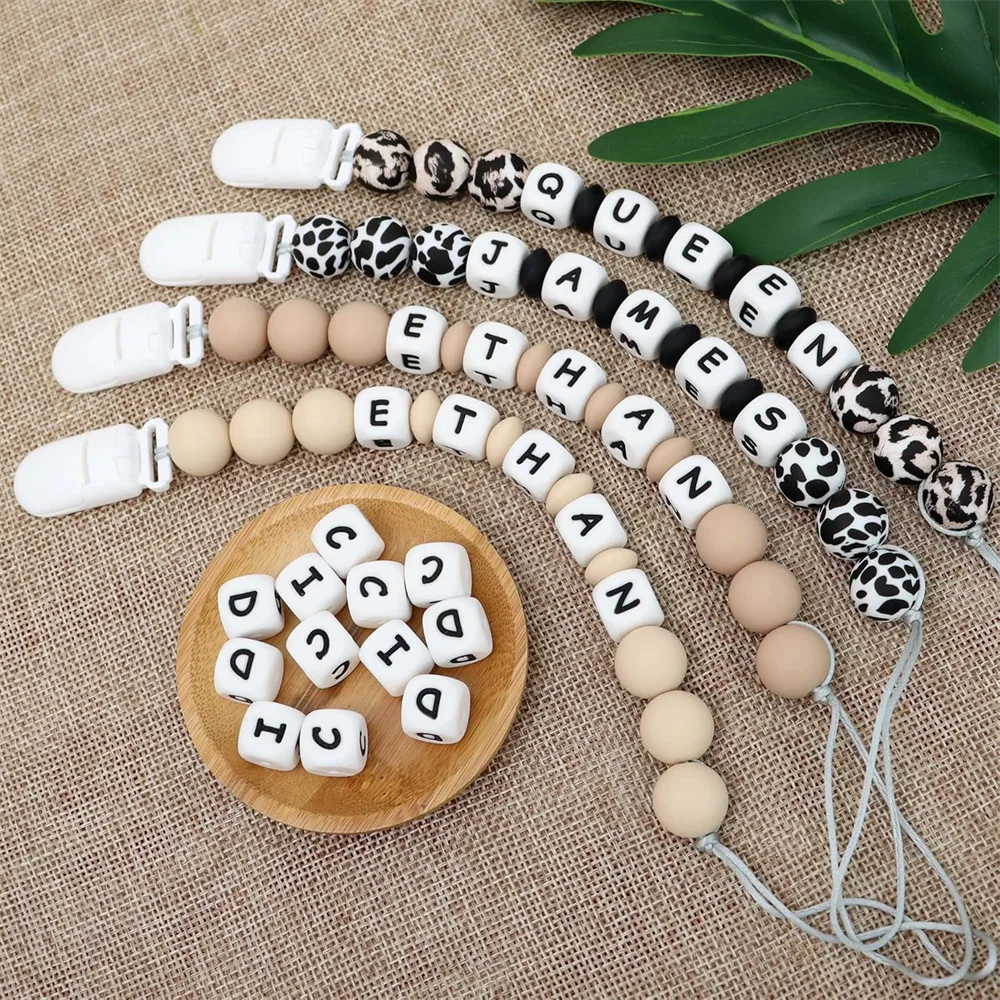 2pcs Baby Pacifier Holder Personalized Name Custom Newborn Dummy Nipple Pacifier Chain Babies Accessories Teething Toys Gifts 2pcs Baby Pacifier Holder Personalized Name Custom Newborn Dummy Nipple Pacifier Chain Babies Accessories Teething Toys Gifts