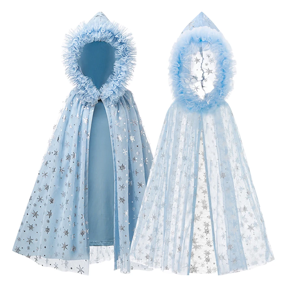 2026 Child Christmas Carnival Cape Halloween Dress Up Winter Autumn Kids Princess Cosplay Cloak Clothes Costumes Girl Elsa Shawl