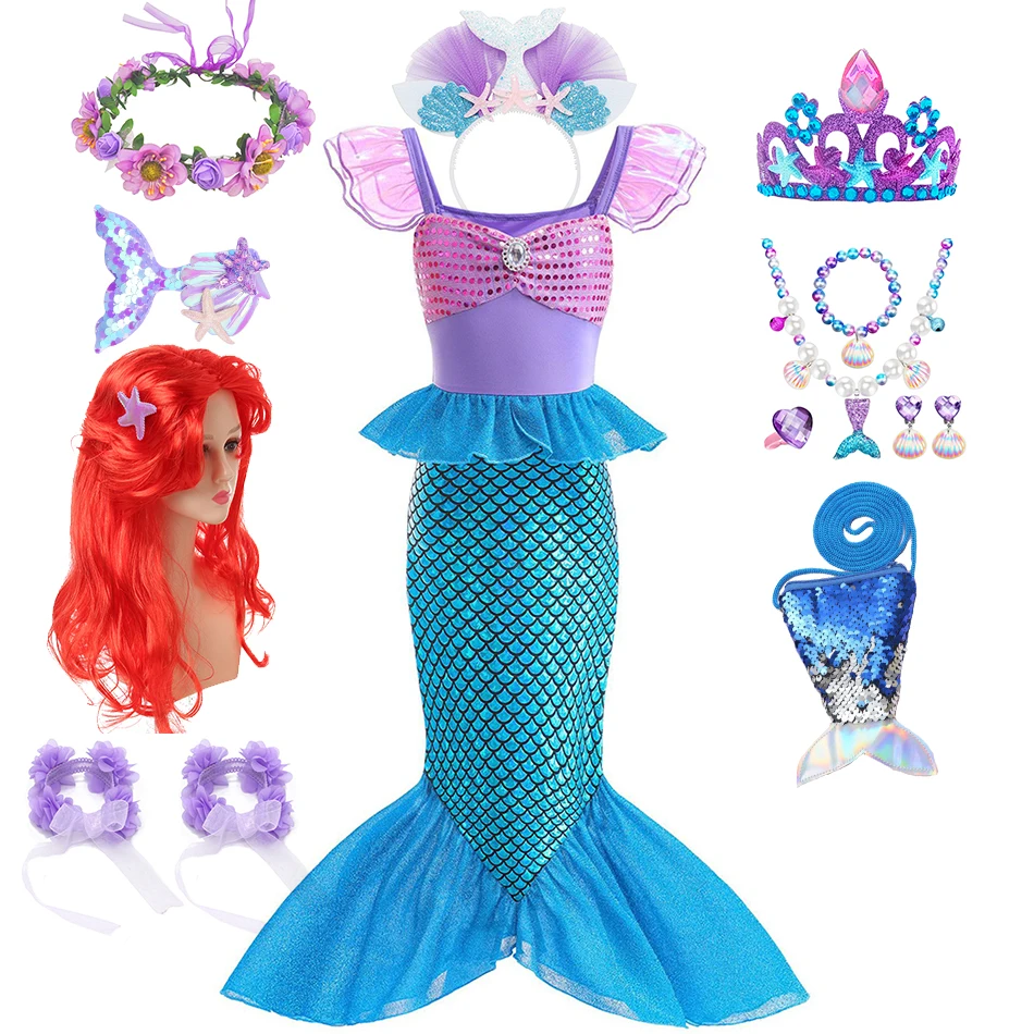 Mermaid Birthday Party Dress Summer Girl Mermaid Costume Carnival Anime Cosplay Outfits 2-10 Yrs Kids Fantasy Disguise Prom Gown Mermaid Birthday Party Dress Summer Girl Mermaid Costume Carnival Anime Cosplay Outfits 2-10 Yrs Kids Fantasy Disguise Prom Gown