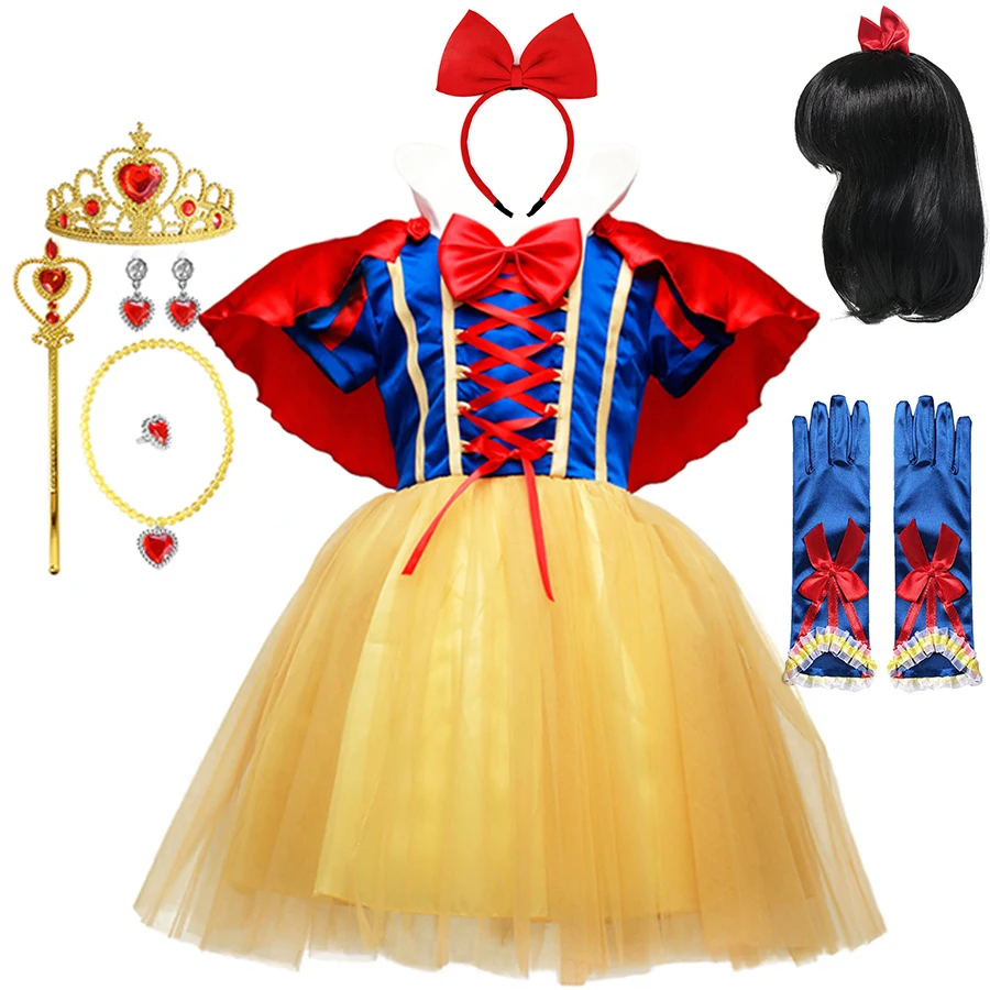Snow White Princess Dress for Girl Costume with Cloak Summer Halloween Party Costume Clothing Sets Kids Clothes Girls Dresses Snow White Princess Dress for Girl Costume with Cloak Summer Halloween Party Costume Clothing Sets Kids Clothes Girls Dresses