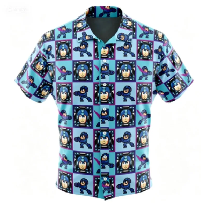 Rock and Roll Men's Summer Breathable Men's Shirt Series Short Sleeved Shirt Unisex Loose Casual Top Rock and Roll Men's Summer Breathable Men's Shirt Series Short Sleeved Shirt Unisex Loose Casual Top