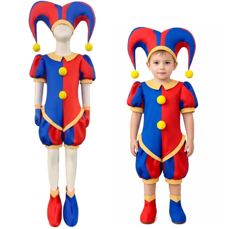 Circus Costume for Kids Halloween Costumes Clown Jumpsuit Dress Up Boys Girls Party Outfits Cosplay with Hat Gloves Shoe Covers Circus Costume for Kids Halloween Costumes Clown Jumpsuit Dress Up Boys Girls Party Outfits Cosplay with Hat Gloves Shoe Covers