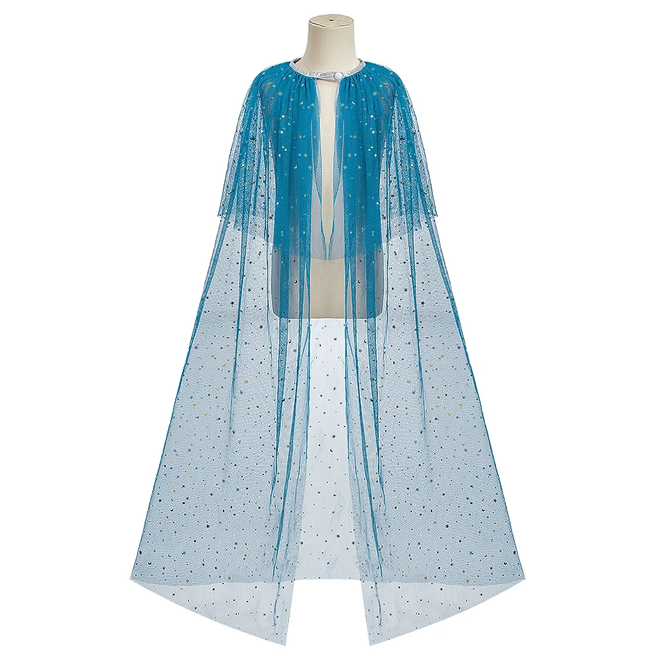 Girls Shiny Blue Princess Cloak Kids Birthday Gift Child Halloween Christmas Party Cosplay Dress Up Cape Costume Girl Clothes Girls Shiny Blue Princess Cloak Kids Birthday Gift Child Halloween Christmas Party Cosplay Dress Up Cape Costume Girl Clothes