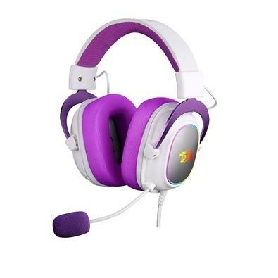 Headset Gamer Redragon Zeus X RGB 7.1 Surround, Drivers 53mm, Branco e Roxo - H510WP-RGB Headset Gamer Redragon Zeus X RGB 7.1 Surround, Drivers 53mm, Branco e Roxo - H510WP-RGB