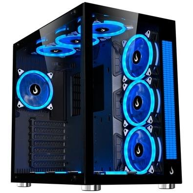 Gabinete Gamer Rise Mode Galaxy Glass Sound, Mid Tower, RGB, LED, Lateral e Frontal em Vidro Temperado, Sem Fans, Preto - RM-GA-GGS-FB Gabinete Gamer Rise Mode Galaxy Glass Sound, Mid Tower, RGB, LED, Lateral e Frontal em Vidro Temperado, Sem Fans, Preto - RM-GA-GGS-FB