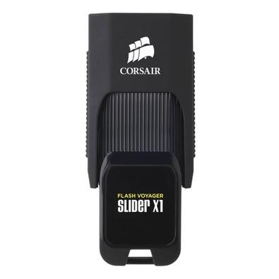 Pen Drive 32GB Corsair Voyager Slider X1, USB 3.0, Leitura de 130MB/s, Preto - CMFSL3X1-32GB Pen Drive 32GB Corsair Voyager Slider X1, USB 3.0, Leitura de 130MB/s, Preto - CMFSL3X1-32GB