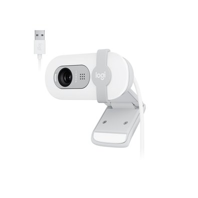 Webcam Logitech Brio 100 Full HD 30 FPS, Microfone, USB-A, Correção Automática, Branco - 960-001615 Webcam Logitech Brio 100 Full HD 30 FPS, Microfone, USB-A, Correção Automática, Branco - 960-001615