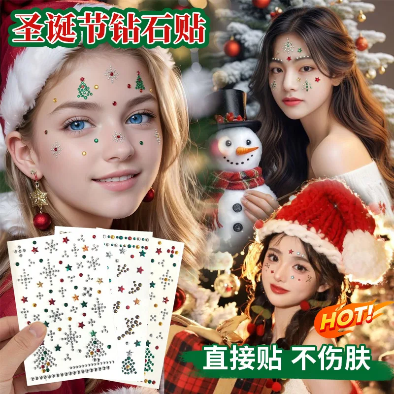 Self Adhesive Diamond Face Stickers Christmas Party Makeup Nail Art Rhinestones Shiny Multicolor Waterproof Premium Self Adhesive Diamond Face Stickers Christmas Party Makeup Nail Art Rhinestones Shiny Multicolor Waterproof Premium