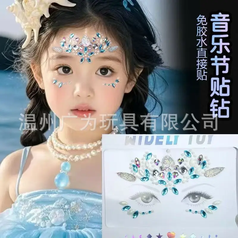 Face Rhinestone Stickers Self Adhesive Crystal Gems Forehead Tattoo for Masquerade Party Stage Makeup Decor Face Rhinestone Stickers Self Adhesive Crystal Gems Forehead Tattoo for Masquerade Party Stage Makeup Decor
