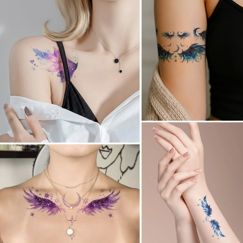 Glitter Angel Face Stickers Colorful Waterproof Non Toxic Temporary Tattoo for Festival Eye Corner Decoration Elegant Glitter Angel Face Stickers Colorful Waterproof Non Toxic Temporary Tattoo for Festival Eye Corner Decoration Elegant