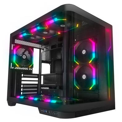 Gabinete Gamer Redragon Wideload Extreme, Mid Tower, ATX, Lateral e Frontal em Vidro Temperado Curvo, Preto - CA-605B Gabinete Gamer Redragon Wideload Extreme, Mid Tower, ATX, Lateral e Frontal em Vidro Temperado Curvo, Preto - CA-605B
