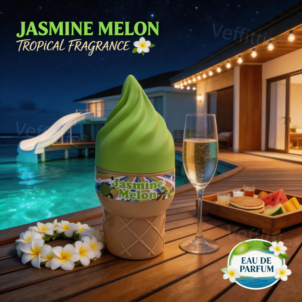 Island Melon Breeze Eau De Toilette, White Tea Cantaloupe Aroma for Beach Getaways, Sandalwood Amber Notes for Seaside Trips