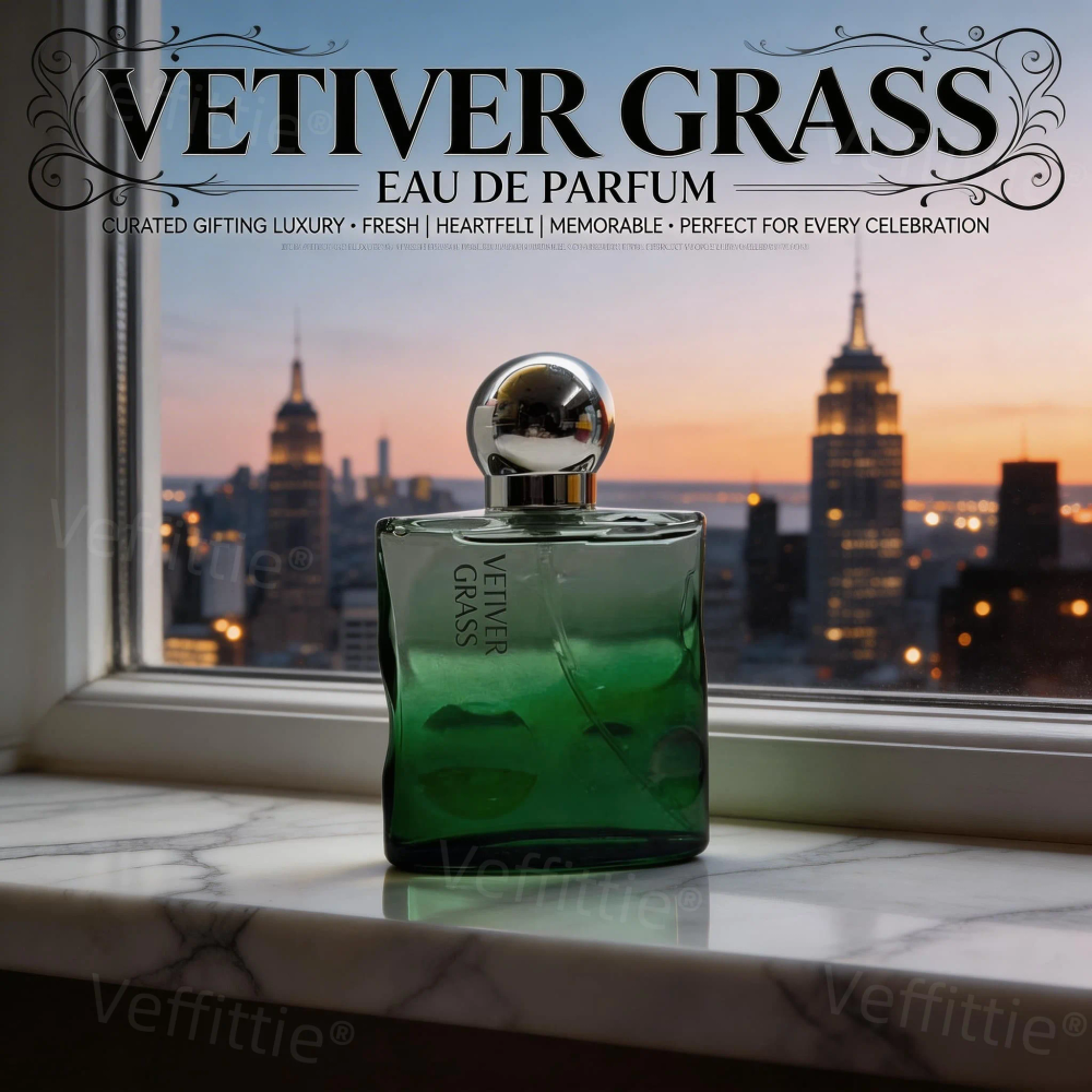 Urban Vetiver Grass Eau De Parfum, 50ml Green Wave Bottle, Formal Office Wear, Long Lasting Bergamot-Ginger Aroma Urban Vetiver Grass Eau De Parfum, 50ml Green Wave Bottle, Formal Office Wear, Long Lasting Bergamot-Ginger Aroma