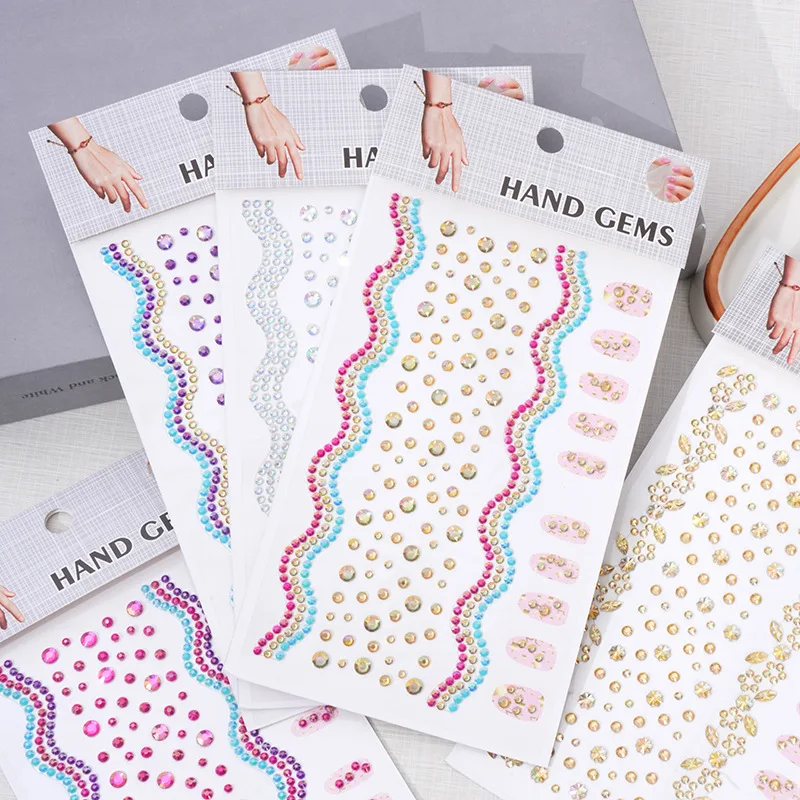 Nail Bracelet Rhinestone Stickers Self Adhesive Acrylic Gems 2 in 1 for Stage Makeup Model Decor Wholesale Hot Selling Nail Bracelet Rhinestone Stickers Self Adhesive Acrylic Gems 2 in 1 for Stage Makeup Model Decor Wholesale Hot Selling