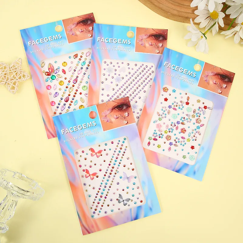 2 in 1 Butterfly Flower Face Eye Rhinestone Stickers Self Adhesive Pearl Gems for Bracelet DIY Stage Makeup Decor 2 in 1 Butterfly Flower Face Eye Rhinestone Stickers Self Adhesive Pearl Gems for Bracelet DIY Stage Makeup Decor