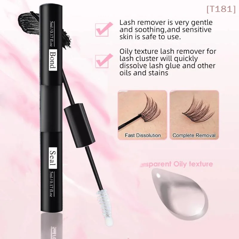 [E] 1PCS 2 In 1 Bond And Seal/Lock Waterproof Fast Drying Glue And Sealer Dual-Ended Eyelash Glue Strong Hold Cluster Lash Glue