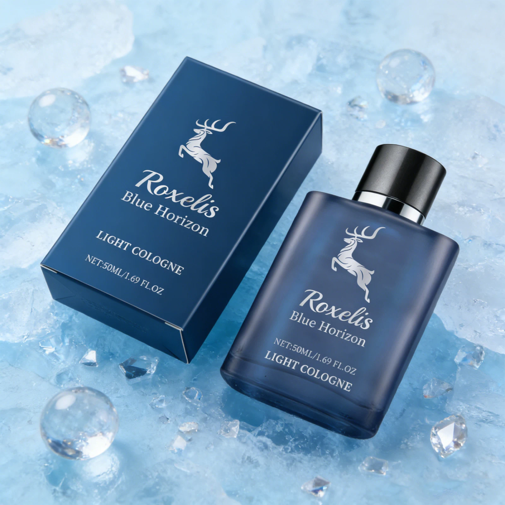 ROXELIS 50 ml Eau de Toilette Blue Horizon Fresh Scent Citrus & Marine Notes Balanced sillage for daytime use ROXELIS 50 ml Eau de Toilette Blue Horizon Fresh Scent Citrus & Marine Notes Balanced sillage for daytime use