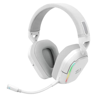 Headset Gamer Sem Fio Redragon Mira 7.1, Bluetooth e 2.4GHz, Setup White, Branco - H868W Headset Gamer Sem Fio Redragon Mira 7.1, Bluetooth e 2.4GHz, Setup White, Branco - H868W