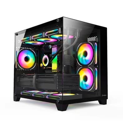 Gabinete Gamer Husky Dome 210, Mini Tower, M-ATX, Lateral e Frontal em Vidro, Sem FANs, Preto - HGN210PT Gabinete Gamer Husky Dome 210, Mini Tower, M-ATX, Lateral e Frontal em Vidro, Sem FANs, Preto - HGN210PT