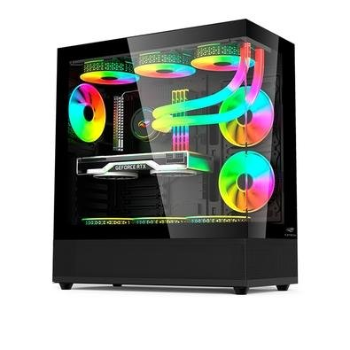 Gabinete Gamer C3-Tech Aquarius MT-G850BK, Mid Tower ATX, Lateral e Frontal em Vidro Temperado, Preto - MT-G850BK Gabinete Gamer C3-Tech Aquarius MT-G850BK, Mid Tower ATX, Lateral e Frontal em Vidro Temperado, Preto - MT-G850BK