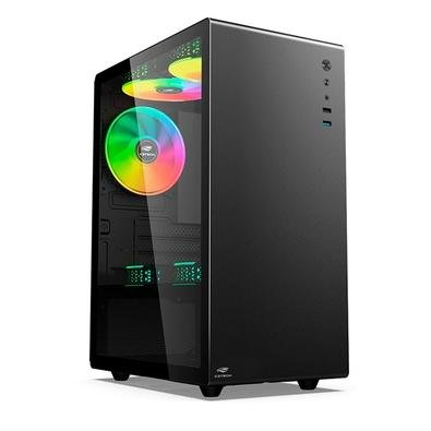 Gabinete Gamer C3-Tech Game MT-G200BK, Mini Tower LED, ATX, Lateral em Vidro Temperado, Com 3 Ventoinhas, Preto - MT-G200BK Gabinete Gamer C3-Tech Game MT-G200BK, Mini Tower LED, ATX, Lateral em Vidro Temperado, Com 3 Ventoinhas, Preto - MT-G200BK