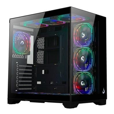 Gabinete Gamer Rise Mode Galaxy Glass Standard V2, Mid Tower, ATX, Lateral e Frontal em Vidro Temperado, Com 10 Ventoinhas, Preto - RM-GA-GGSB2-ARGB Gabinete Gamer Rise Mode Galaxy Glass Standard V2, Mid Tower, ATX, Lateral e Frontal em Vidro Temperado, Com 10 Ventoinhas, Preto - RM-GA-GGSB2-ARGB
