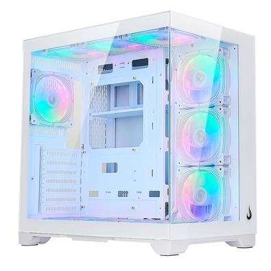 Gabinete Gamer Rise Mode Galaxy Glass Standard V2, Mid Tower, ATX, Lateral e Frontal em Vidro Temperado, Com 10 Ventoinhas, Branco - RM-GA-GGSW2-ARGB Gabinete Gamer Rise Mode Galaxy Glass Standard V2, Mid Tower, ATX, Lateral e Frontal em Vidro Temperado, Com 10 Ventoinhas, Branco - RM-GA-GGSW2-ARGB
