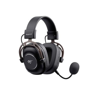 Headset Gamer Profissional Sem Fio Havit H2002YG, Driver 50mm, Wireless, USB-C e 3.5mm, Preto Headset Gamer Profissional Sem Fio Havit H2002YG, Driver 50mm, Wireless, USB-C e 3.5mm, Preto