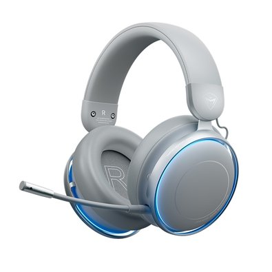Headset Gamer Machenike GX60 Bluetooth 5.4, Som Surround 7.1, Drivers 53mm, Wireless 2.4Ghz 15ms, ANC -48dB, Bateria 98hrs, LED Azul Gelo - Cinza Headset Gamer Machenike GX60 Bluetooth 5.4, Som Surround 7.1, Drivers 53mm, Wireless 2.4Ghz 15ms, ANC -48dB, Bateria 98hrs, LED Azul Gelo - Cinza