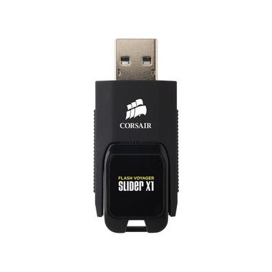 Pen Drive 256GB Corsair Voyager Slider X1, USB 3.0, Leitura de 130MB/s, Preto - CMFSL3X1-256GB Pen Drive 256GB Corsair Voyager Slider X1, USB 3.0, Leitura de 130MB/s, Preto - CMFSL3X1-256GB