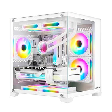 Gabinete Gamer Hyrax HGB705, Mini Tower, Frontal e Lateral em Vidro, Sem FANs, Branco - HGB705W Gabinete Gamer Hyrax HGB705, Mini Tower, Frontal e Lateral em Vidro, Sem FANs, Branco - HGB705W
