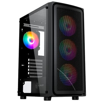 Gabinete Kalkan Joturn, RGB, Mid Tower, Lateral em Vidro, 4X Fans ARGB, Preto - KLK00038 Gabinete Kalkan Joturn, RGB, Mid Tower, Lateral em Vidro, 4X Fans ARGB, Preto - KLK00038