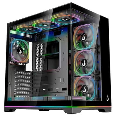 Gabinete Gamer Rise Mode Galaxy Glass Standard V2, LED ARGB, Mid Tower, Lateral em Vidro, 10 Fans ARGB, Preto - RM-GA-GGSB2L-ARGB Gabinete Gamer Rise Mode Galaxy Glass Standard V2, LED ARGB, Mid Tower, Lateral em Vidro, 10 Fans ARGB, Preto - RM-GA-GGSB2L-ARGB