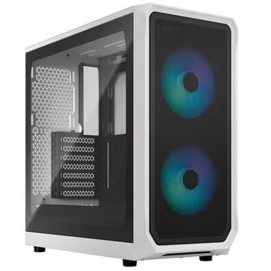 Gabinete Gamer Fractal Design Focus 2 RGB, Mid Tower, ATX, Lateral em Vidro, Branco - FD-C-FOC2A-04 Gabinete Gamer Fractal Design Focus 2 RGB, Mid Tower, ATX, Lateral em Vidro, Branco - FD-C-FOC2A-04