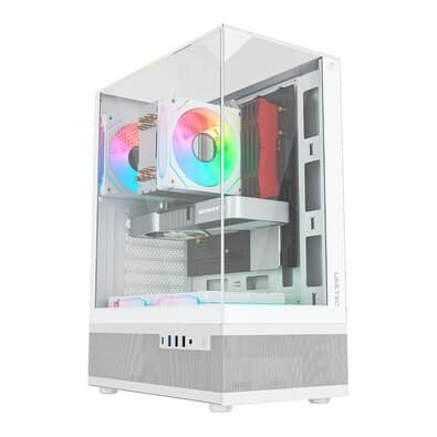 Gabinete Liketec Gamer Kingdom, Sky Tower, ATX, Lateral, Frontal e Teto em Vidro Temperado, Snow - LC-AT-KINGDOM-2096 Gabinete Liketec Gamer Kingdom, Sky Tower, ATX, Lateral, Frontal e Teto em Vidro Temperado, Snow - LC-AT-KINGDOM-2096