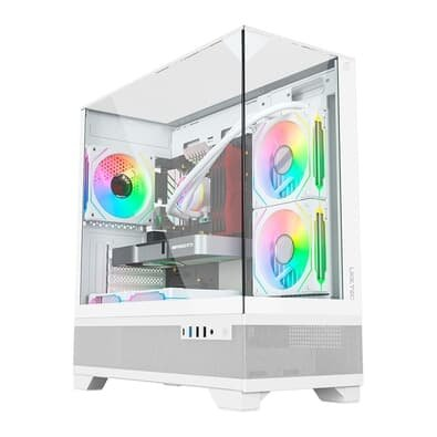 Gabinete Liketec Gamer Mahal, Sky Tower, M-ATX, Lateral, Frontal e Teto em Vidro Temperado, Sem FANs, Snow - LC-MT-MAHAL-2094 Gabinete Liketec Gamer Mahal, Sky Tower, M-ATX, Lateral, Frontal e Teto em Vidro Temperado, Sem FANs, Snow - LC-MT-MAHAL-2094