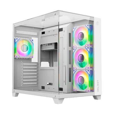 Gabinete Liketec Gamer Zeus Pro Glass, Sky Tower, ATX, Frontal e Teto em Vidro Temperado, Snow - LC-CB3X3-ZEUS-2121 Gabinete Liketec Gamer Zeus Pro Glass, Sky Tower, ATX, Frontal e Teto em Vidro Temperado, Snow - LC-CB3X3-ZEUS-2121