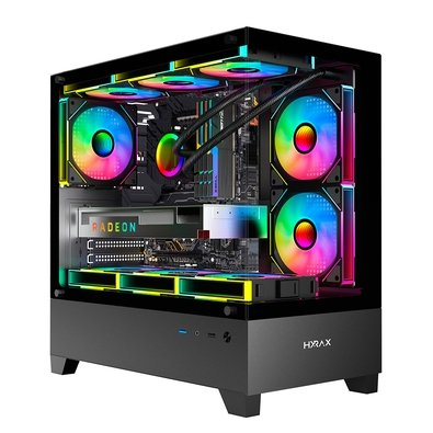 Gabinete Gamer Hyrax Tower HGB330, Mini Tower, M-atx, Frontal E Lateral Em Vidro Temperado, Preto - HGB330B Gabinete Gamer Hyrax Tower HGB330, Mini Tower, M-atx, Frontal E Lateral Em Vidro Temperado, Preto - HGB330B