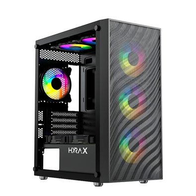 Gabinete Gamer Hyrax Tower HGB220, Mid Tower, ATX, Lateral Em Vidro Temperado, Preto - HGB220B Gabinete Gamer Hyrax Tower HGB220, Mid Tower, ATX, Lateral Em Vidro Temperado, Preto - HGB220B