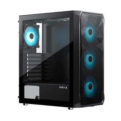 Gabinete Gamer Hyrax Tower HGB230, Mid Tower, ATX, Lateral Em Vidro Temperado, Preto - HGB230B Gabinete Gamer Hyrax Tower HGB230, Mid Tower, ATX, Lateral Em Vidro Temperado, Preto - HGB230B