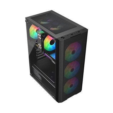 Gabinete Gamer Liketec Hurricane, Mid Tower, ATX, Frontal Mesh, Lateral em Vidro Temperado, 3x Fan, Preto- LC-AT-HURRICANE-3FR Gabinete Gamer Liketec Hurricane, Mid Tower, ATX, Frontal Mesh, Lateral em Vidro Temperado, 3x Fan, Preto- LC-AT-HURRICANE-3FR
