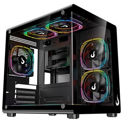 Gabinete Gamer Rise Mode Galaxy Glass X Mini, M-ATX, Lateral e Frontal em Vidro Temperado, Preto - RM-GA-GGXN-FB Gabinete Gamer Rise Mode Galaxy Glass X Mini, M-ATX, Lateral e Frontal em Vidro Temperado, Preto - RM-GA-GGXN-FB