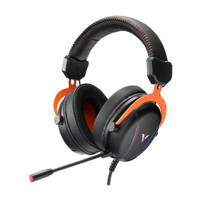 Headset Gamer Rapoo VH350S, RGB, Microfone com Cancelamento de Ruído, Preto e Laranja - VH350S Headset Gamer Rapoo VH350S, RGB, Microfone com Cancelamento de Ruído, Preto e Laranja - VH350S