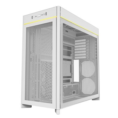 Gabinete Gamer Montech HS01, Mid-Tower, ATX, Vidro Temperado, Sem FANs, Branco - HS01WH Gabinete Gamer Montech HS01, Mid-Tower, ATX, Vidro Temperado, Sem FANs, Branco - HS01WH