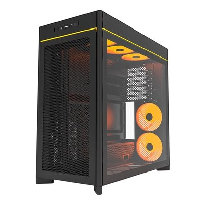 Gabinete Gamer Montech HS01 Pro, Mid-Tower, ATX, Vidro Temperado, 5x FANs, Preto - HS01PROBK Gabinete Gamer Montech HS01 Pro, Mid-Tower, ATX, Vidro Temperado, 5x FANs, Preto - HS01PROBK