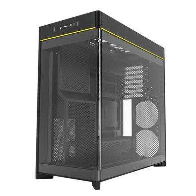 Gabinete Gamer Montech HS02, Mid-Tower, ATX, Vidro Temperado, Sem FANs, Preto - HS02BK Gabinete Gamer Montech HS02, Mid-Tower, ATX, Vidro Temperado, Sem FANs, Preto - HS02BK