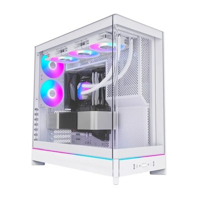 Gabinete Gamer Montech HS02 Pro, Mid-Tower, ATX, Vidro Temperado,5X Fans, Branco - HS02PROWH Gabinete Gamer Montech HS02 Pro, Mid-Tower, ATX, Vidro Temperado,5X Fans, Branco - HS02PROWH