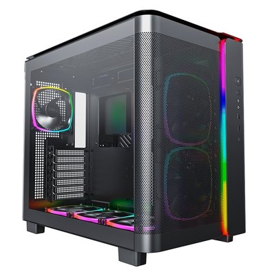 Gabinete Gamer Montech King 95 Pro, Mid-Tower, Vidro Duplo Temperado, Com 6X Fans, Preto - KING95PBK Gabinete Gamer Montech King 95 Pro, Mid-Tower, Vidro Duplo Temperado, Com 6X Fans, Preto - KING95PBK