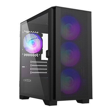 Gabinete Gamer Montech Air 100 ARGB, Mini-Tower, M-ATX, Painel Frontal em Mesh, Preto - AIR100ARGBBK Gabinete Gamer Montech Air 100 ARGB, Mini-Tower, M-ATX, Painel Frontal em Mesh, Preto - AIR100ARGBBK