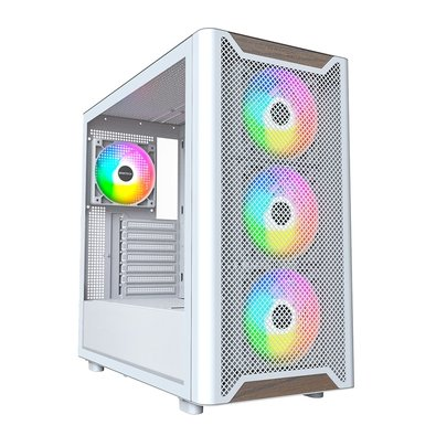 Gabinete Gamer Montech XR Wood, Mid-Tower, ATX, Detalhe em Madeira, Com 4X Fans, Branco - XRWOODWH Gabinete Gamer Montech XR Wood, Mid-Tower, ATX, Detalhe em Madeira, Com 4X Fans, Branco - XRWOODWH